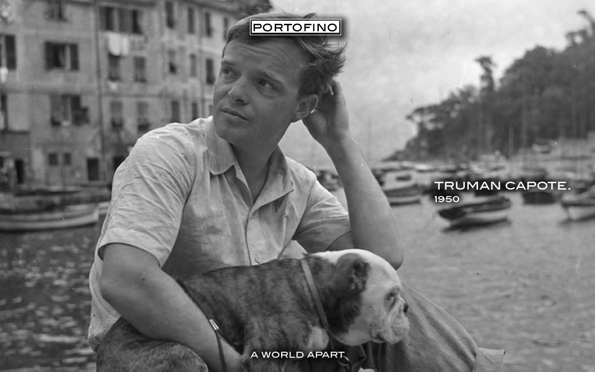 The writer Truman Capote in Portofino