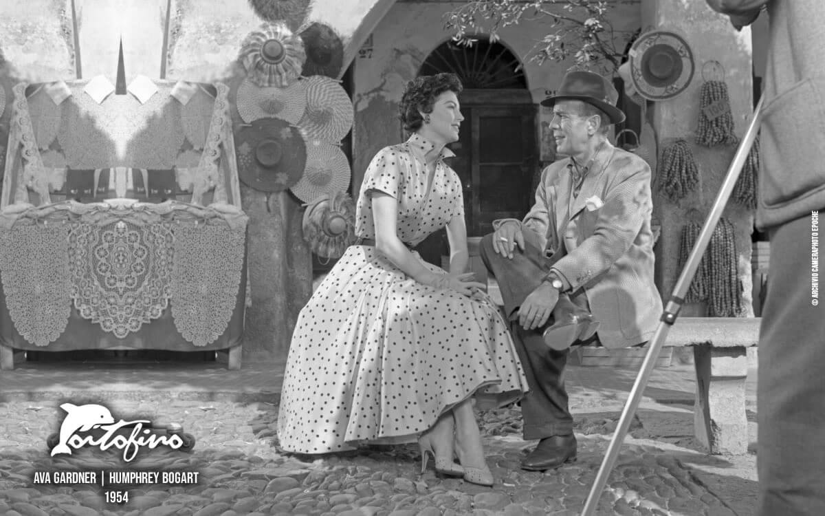 Ava Gardner with Humphrey Bogart inn Portofino