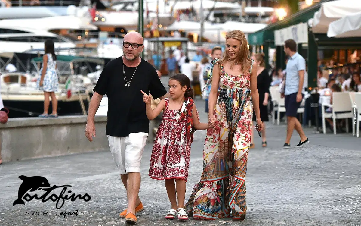 Kylie Minogue and Domenico Dolce are seen on July 13, 2015 in Portofino