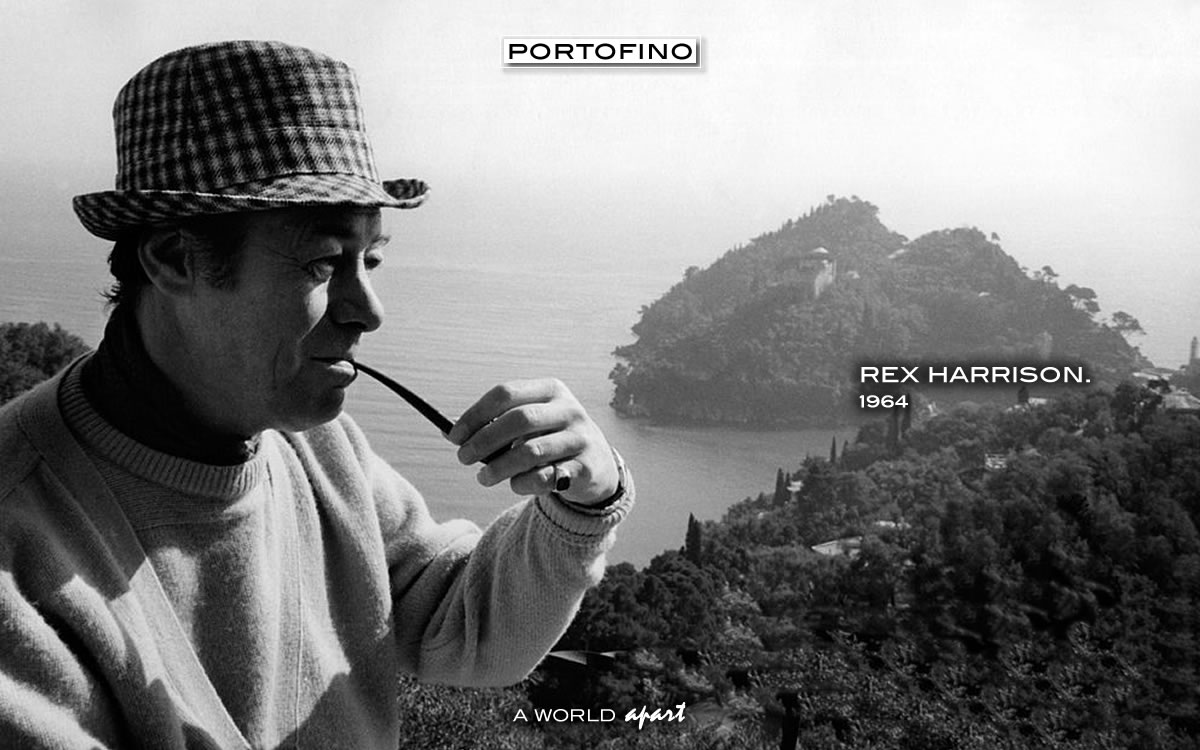 Rex Harrison at his villa in Portofino in 1964