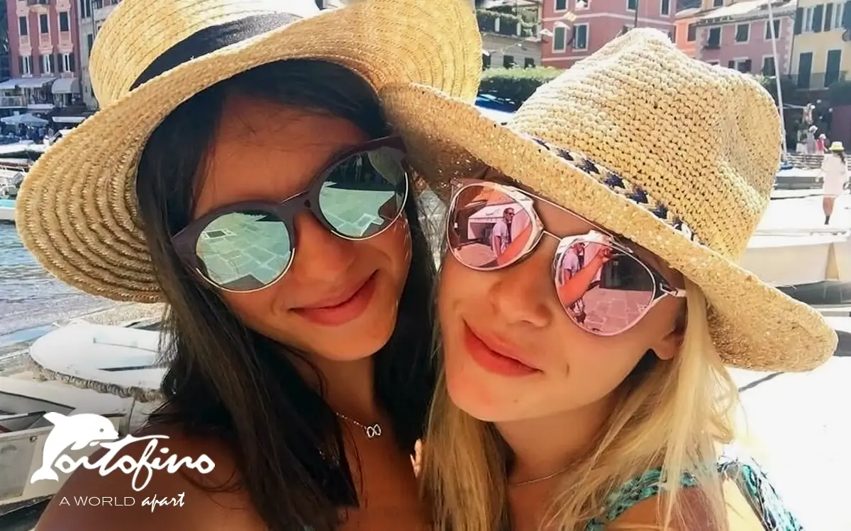 elizabeth and anastasia enjoy the dolce far niente in the portofino piazzetta italy